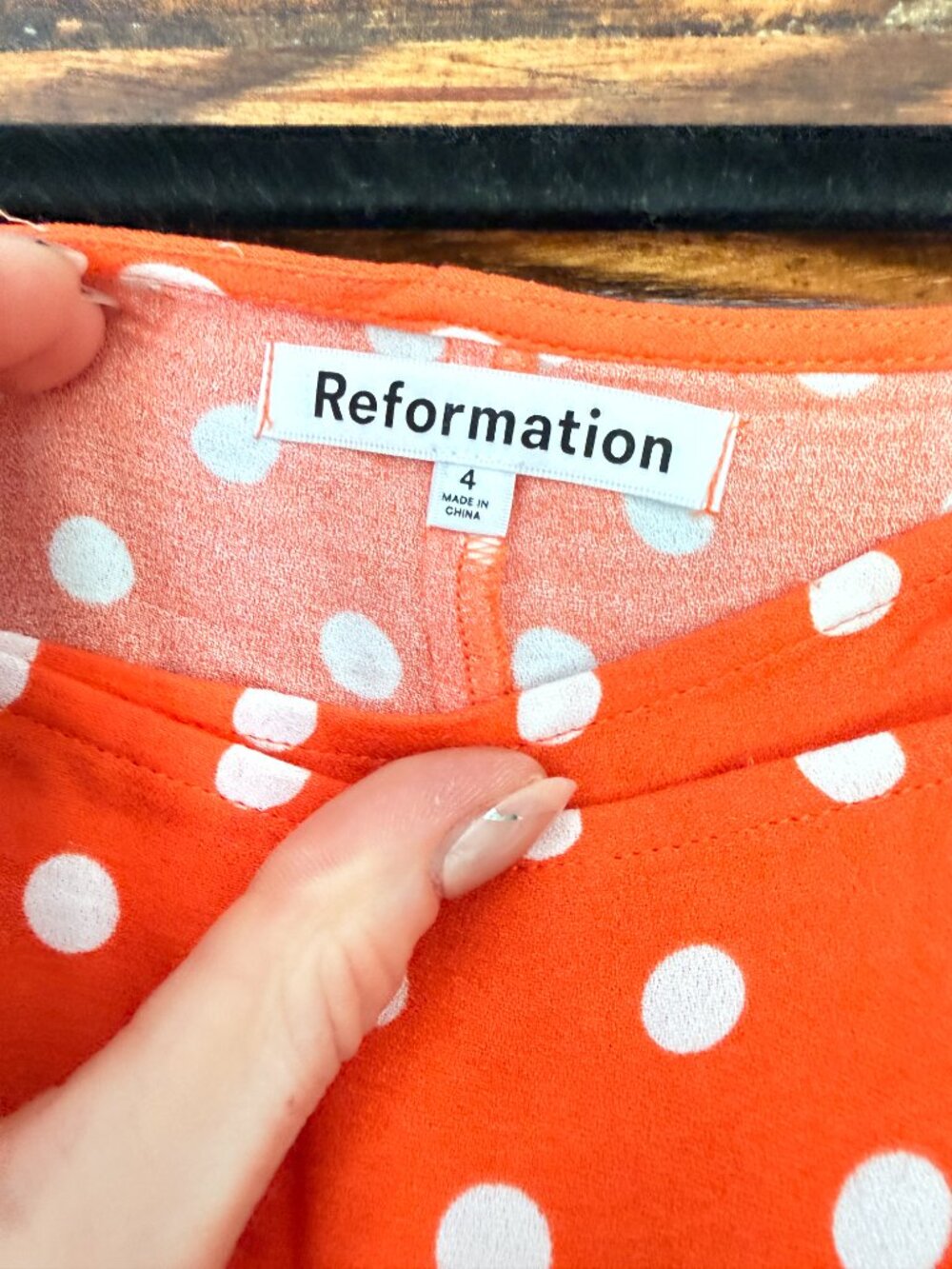 Reformation • Two Piece Set, Orange Polka Dot - Picture 12 of 16
